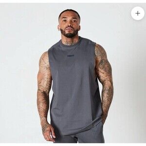 New VANQUISH ESSENTIAL Dark Gray OVERSIZED SLEEVELESS T SHIRT Men's XXL